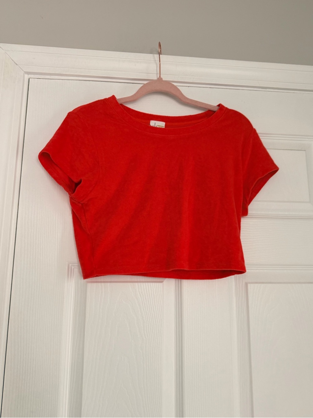 aerie Bright Orange Boxy Crop Tee